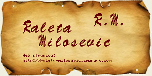Raleta Milošević vizit kartica